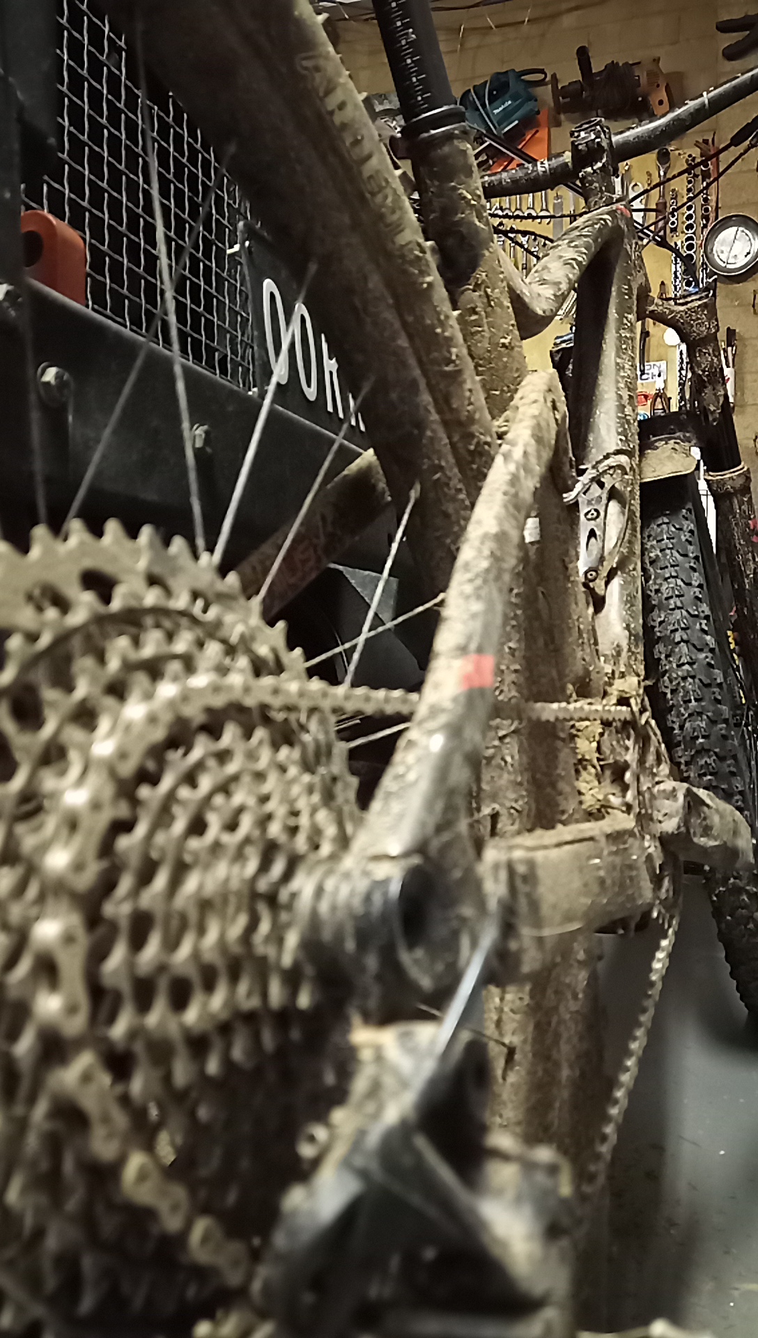 Muddy cassette and chain