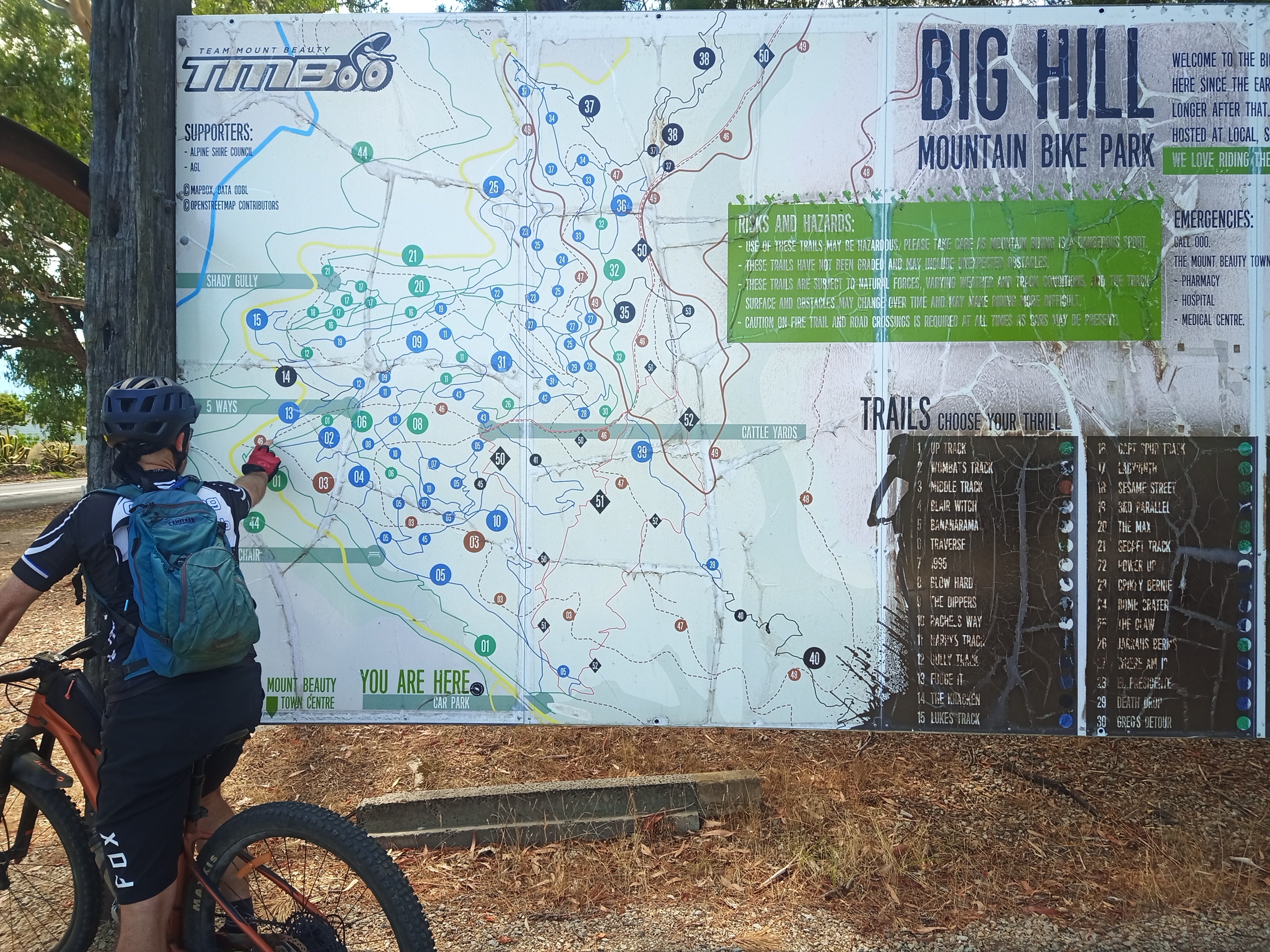 Mt Beauty trail map overwhelms a rider