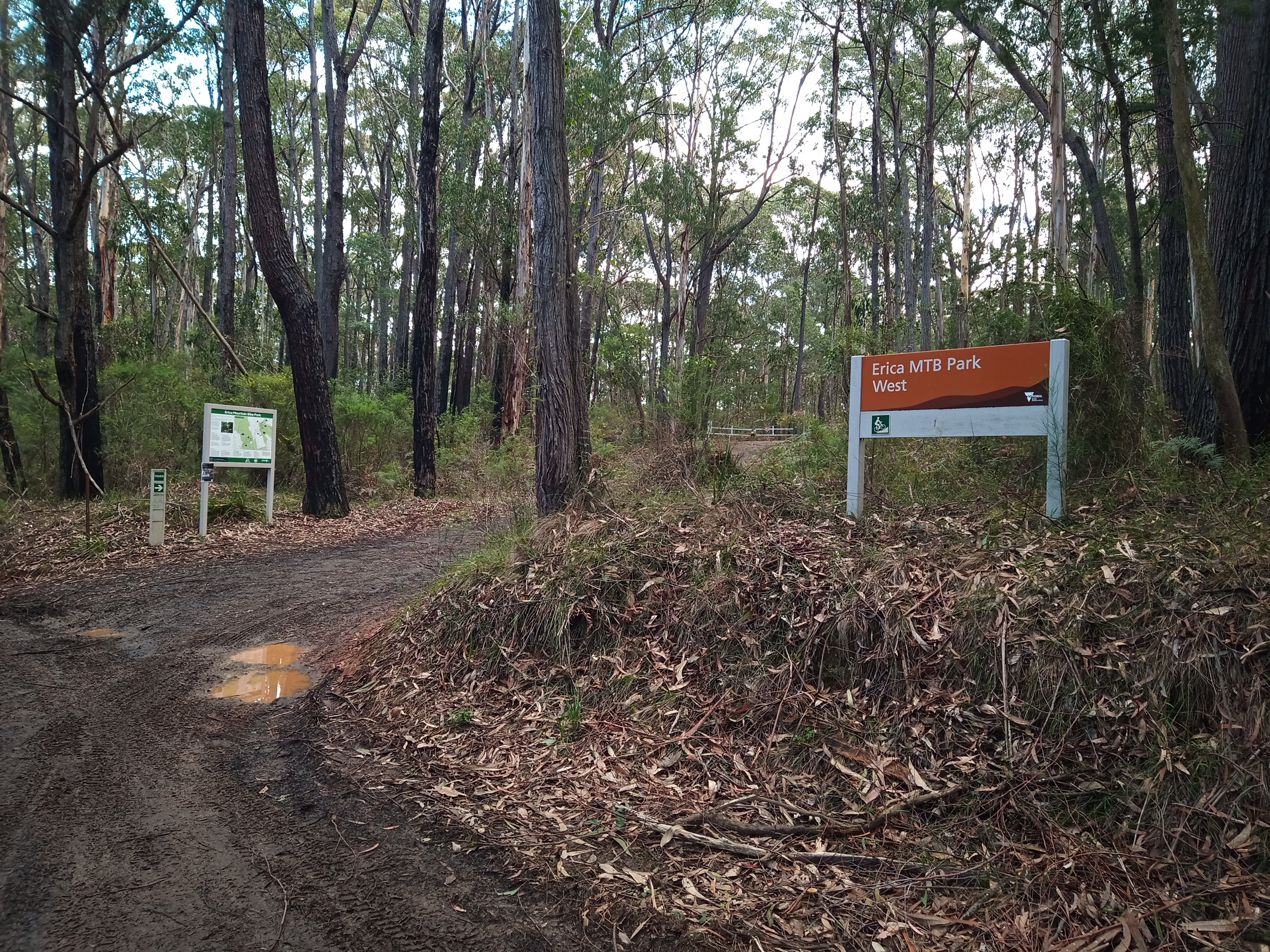 Signs showing the way to the trails at Erica